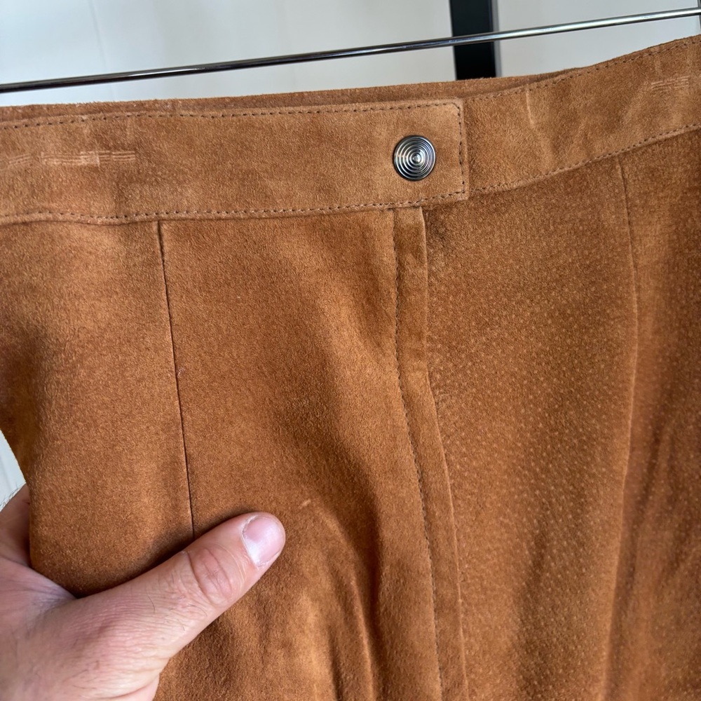 Cayenne Leather Women’s 12 Brown Boho Western Skirt 28x22 NWT Vintage Deadstock - Picture 12 of 16